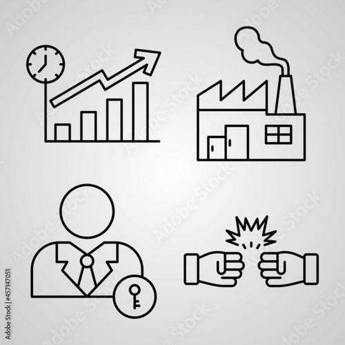 Simple Icon Set of Miscellany Business Related Line Icons