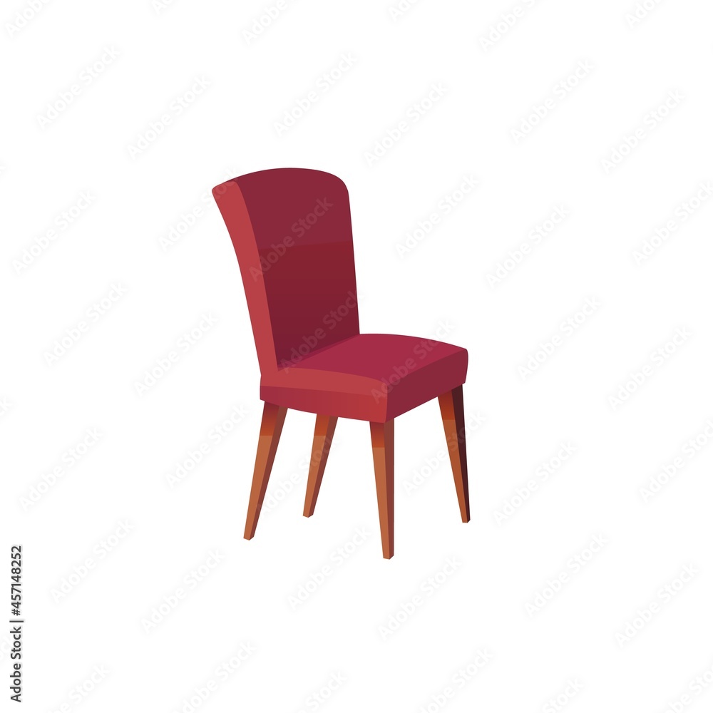 Vector flat cartoon chair isolated on empty background-modern furniture,room interior elements,comfort home life concept,web site banner ad design Vector flat cartoon chair isolated on empty background-modern furniture,room interior elements,comfort home life concept,web site banner ad design