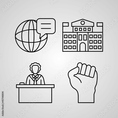 Set of Diplomacy Icons Vector Illustration Isolated on White Background