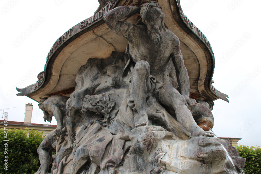baroque fountain in nancy in lorraine (france) 