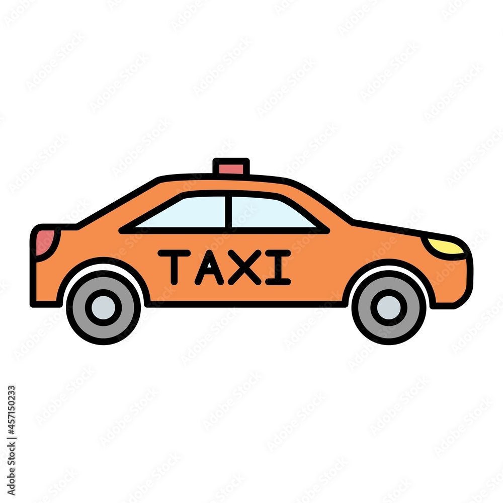  Vector Taxi Filled Outline Icon Design