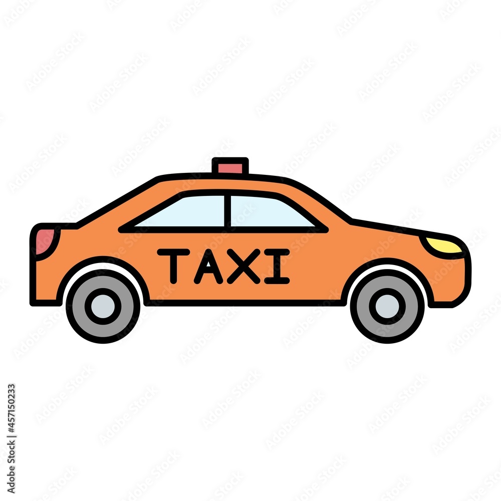 Fototapeta premium Vector Taxi Filled Outline Icon Design