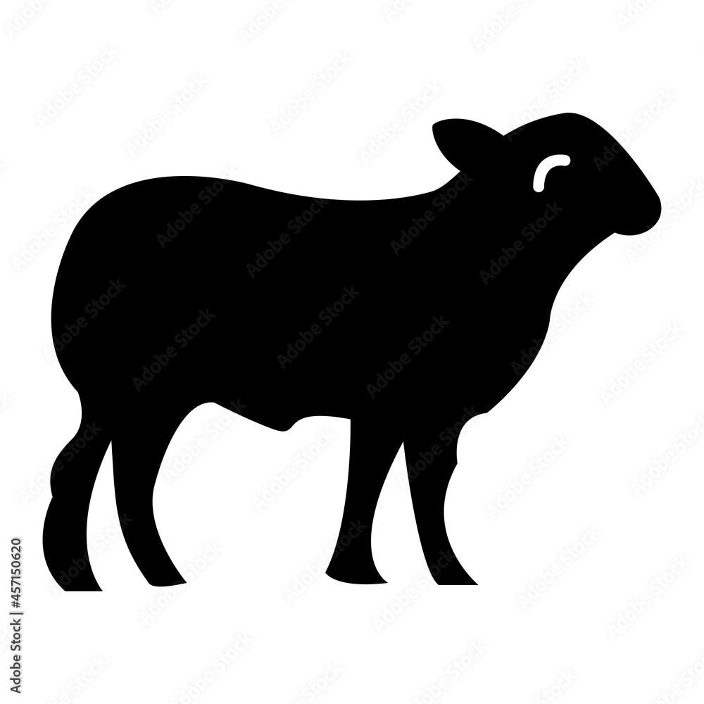 Vector Sheep Glyph Icon Design Vector Sheep Glyph Icon Design