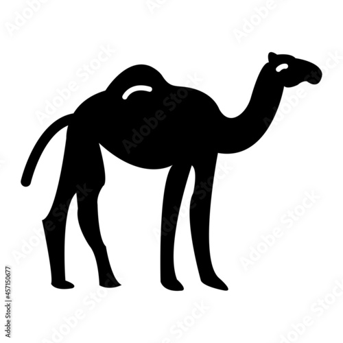 Vector Camel Glyph Icon Design