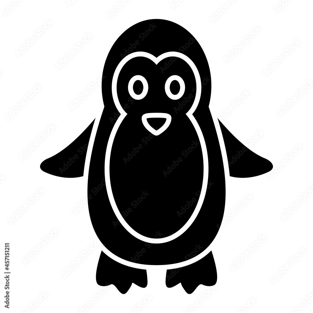Obraz premium Vector Penguin Glyph Icon Design