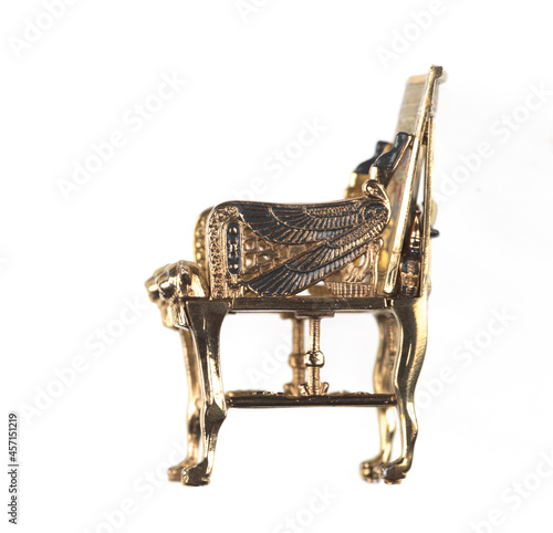 Картината върху платно golden throne isolated on white background, egyptian pharaoh throne