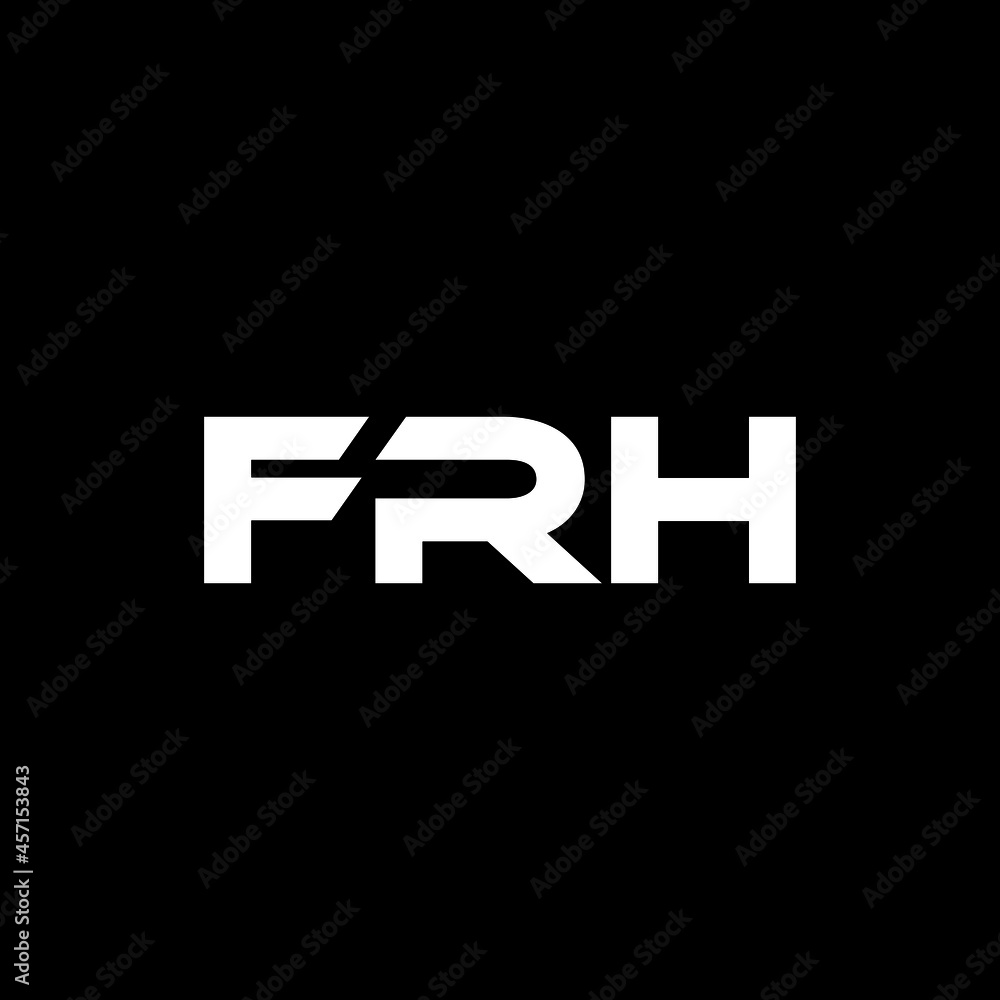 FRH letter logo design with black background in illustrator, vector logo modern alphabet font overlap style. calligraphy designs for logo, Poster, Invitation, etc.