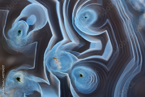 Close-up of a full-screen texture of blue striped agate.
