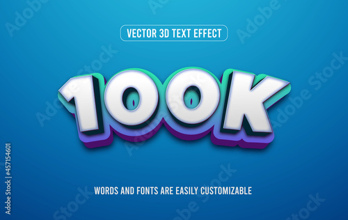 100k subscriber 3d editable text effect style