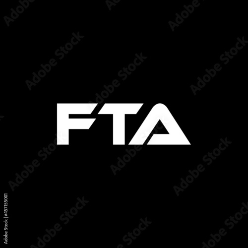 FTA letter logo design with black background in illustrator, vector logo modern alphabet font overlap style. calligraphy designs for logo, Poster, Invitation, etc.