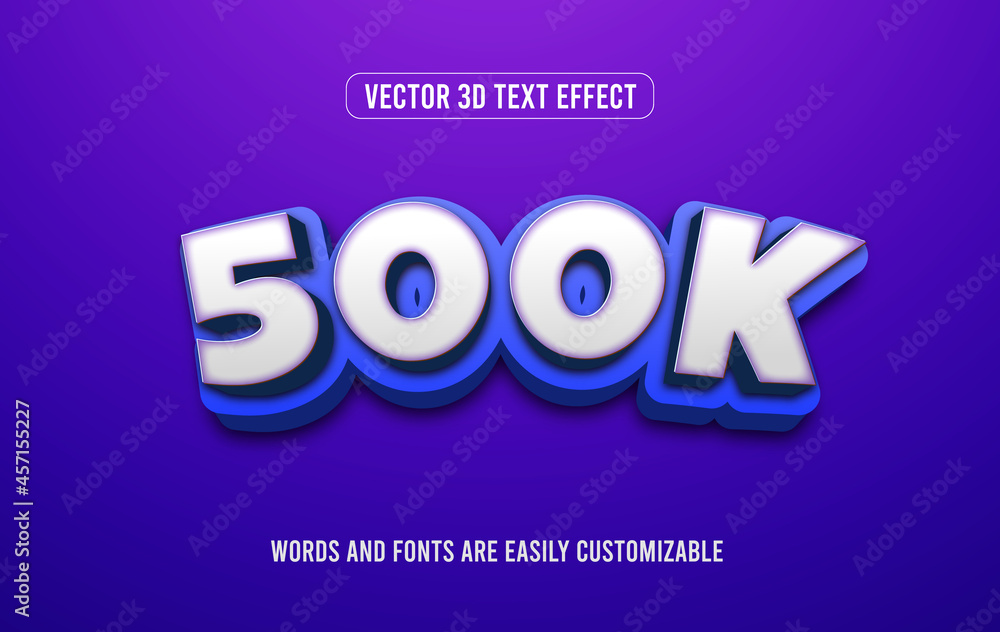 500k subscriber 3d editable text effect style