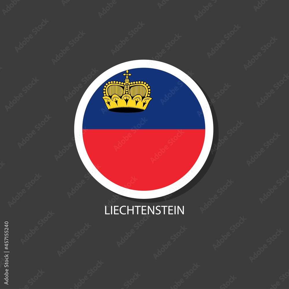 Fototapeta premium Liechtenstein flag vector circle shape.