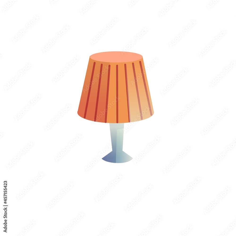 Vector flat cartoon table lamp isolated on empty background-living room interior elements,comfort,home life concept,web site banner ad design Vector flat cartoon table lamp isolated on empty background-living room interior elements,comfort,home life concept,web site banner ad design