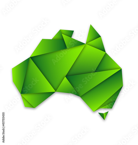 australia map folded paper origami