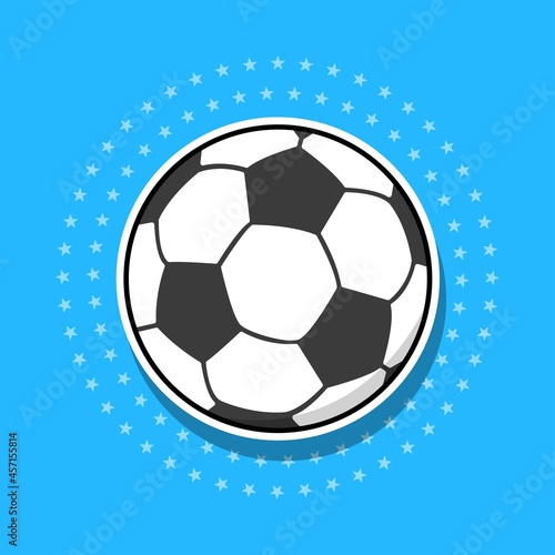 Soccer ball sticker isolated object  vector illustration.