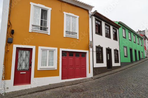 The colorful palaces of Angra do Heroismo, Terceira island, Azores © Stefano