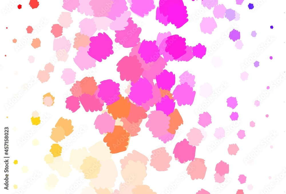 Light Pink, Yellow vector background with abstract shapes.