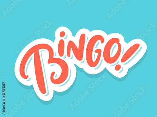 Bingo. Vector handwritten lettering card.