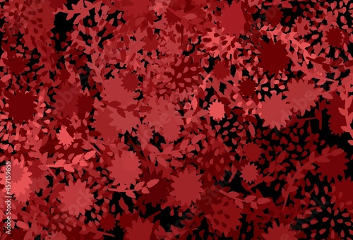 Dark Red vector backdrop with memphis shapes.