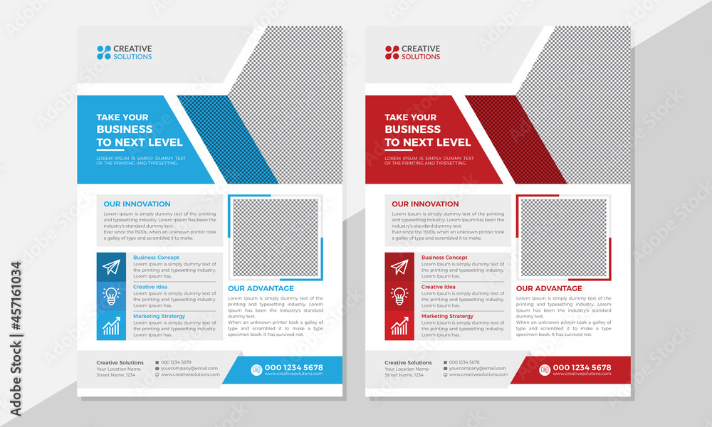Obraz premium Business flyer template, Corporate flyer, Company flyer, Real-estate flyer collection Premium Vector