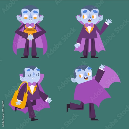 hand drawn vampire character collection vector design illustration