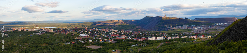 Panorama of Kiruna in the  Summer