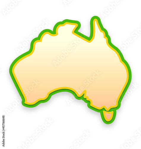 australia map simplified and stylized stylised