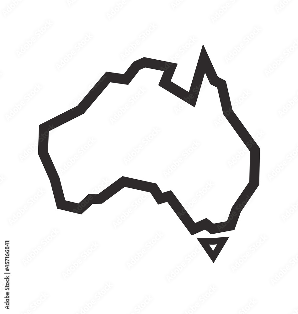 australia map simplified geometric square - obrazy, fototapety, plakaty 