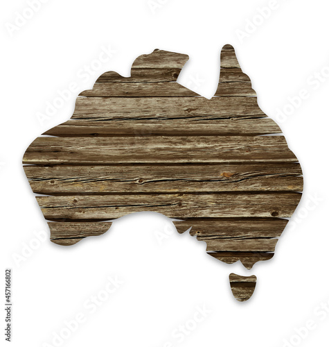 australia map old rustic timber boards