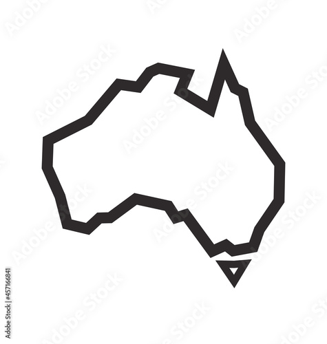 australia map simplified geometric square