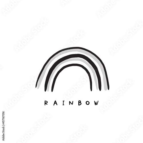 Rainbow vector illustration. Sweet simple icon. Hand lettering - Rainbow - 