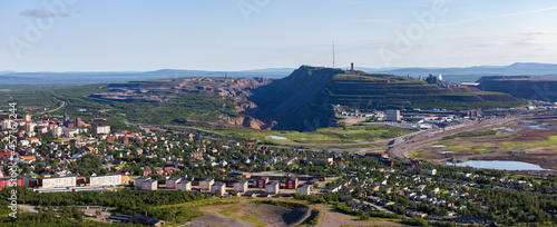 Panorama of Kiruna in the  summer