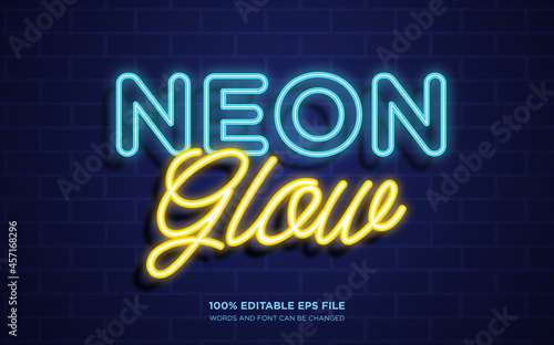 Neon Glow editable text style effect 