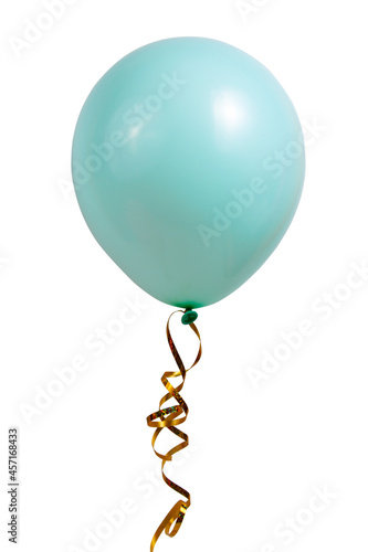 Light aqua bright rubber balloon isolated on the white background