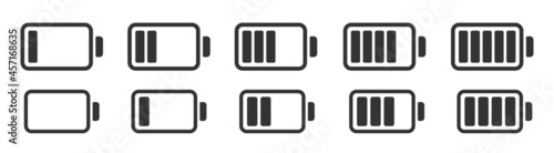 Battery indicator set vector icons