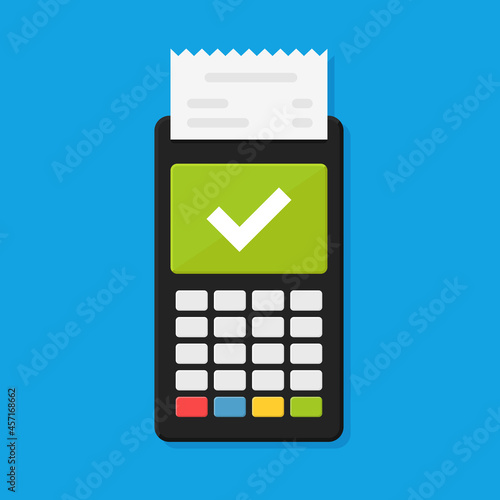Payment terminal. Flat vector illustration