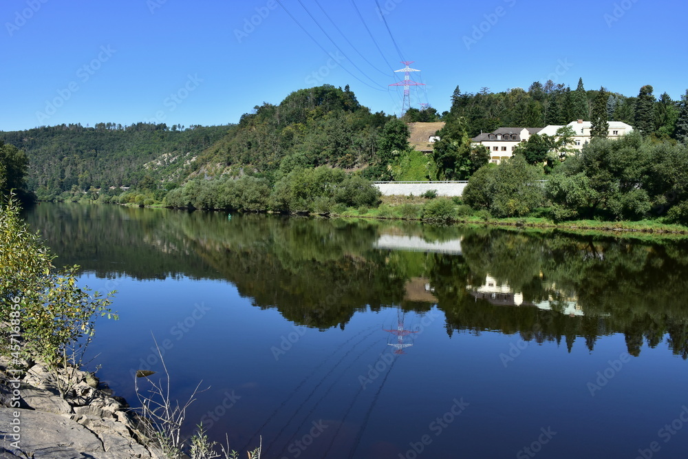 Obraz premium river Vltava in Vrane near Praha,capital city of Czech republic