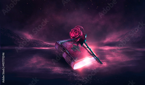 Fantasy magic dark red back...