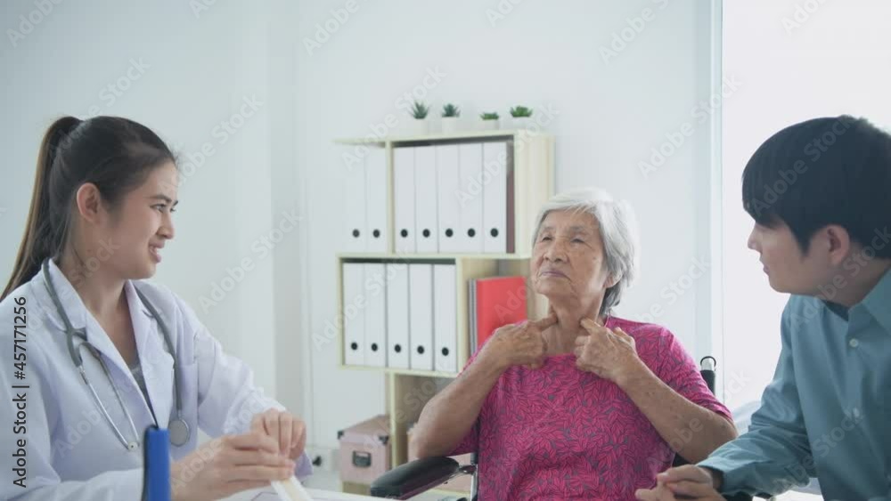 Medical concept of 4k Resolution. The doctor is examining the throat of the patient in the hospital. Medical concept of 4k Resolution. The doctor is examining the throat of the patient in the hospital.