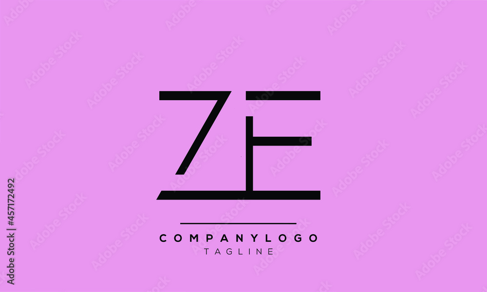 Abstract Letter Initial ZE EZ Vector Logo Design Template Abstract Letter Initial ZE EZ Vector Logo Design Template