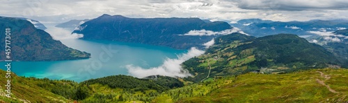 Views of LustraFjord from Molden hike in Norway