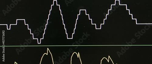 Measurement of the received radio signals are often different on an oscilloscope. photo