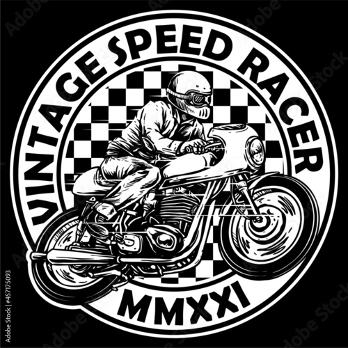 vector of vintage cafe racer motorcycle deign
