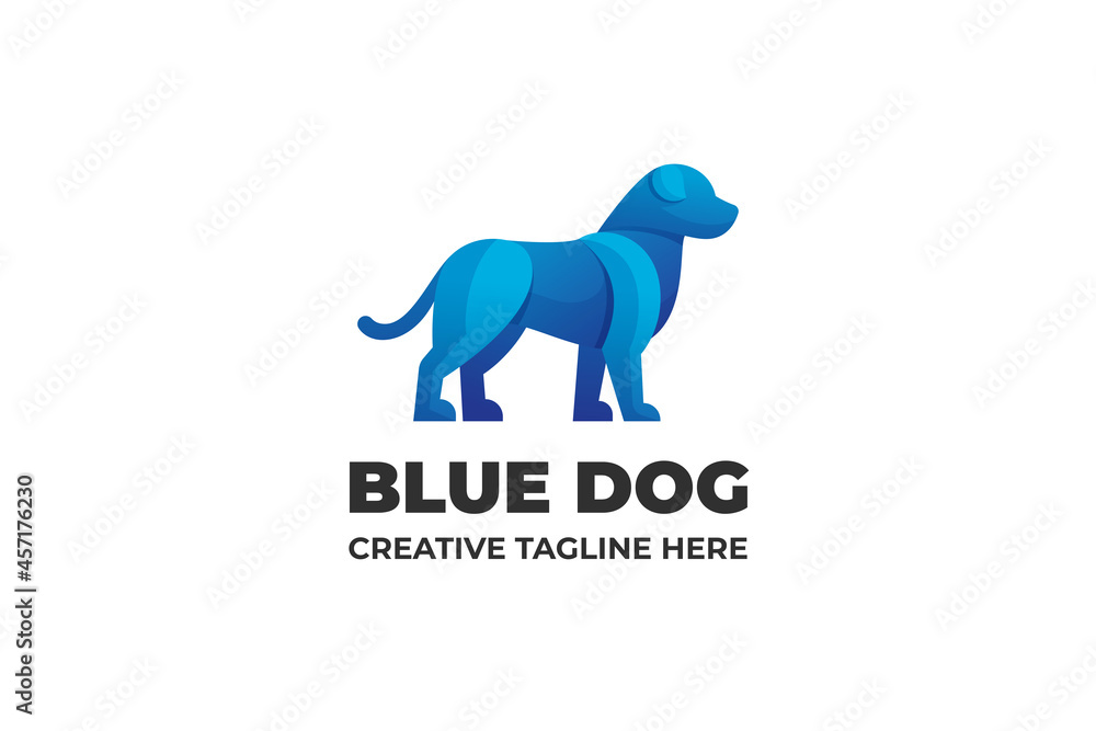 Blue Dog Gradient Logo Business