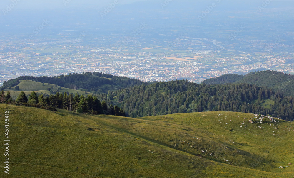 plain of the Veneto Region in northern Italy with the city of Bassano in the background
