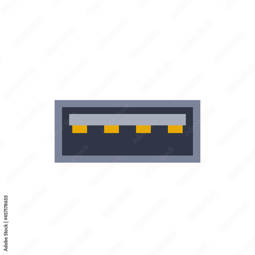 USB A 2.0 pc universal connector icon. Vector graphic illustration of Port in flat style. USB A 2.0 pc universal connector icon. Vector graphic illustration of Port in flat style.