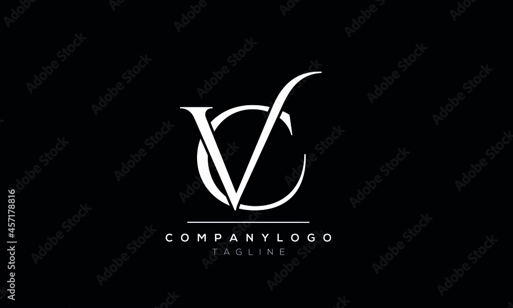 Abstract Letter Initial CV VC Vector Logo Design Template Stock Vector ...