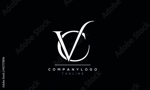 Abstract Letter Initial CV VC Vector Logo Design Template