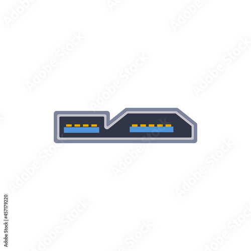 USB micro B 3.0 pc universal connector icon. Vector graphic illustration of Port in flat style.