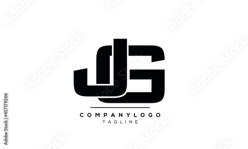 Abstract Letter Initial JG GJ J G4 Vector Logo Design Template